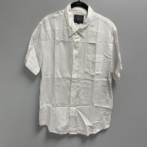 Rails Fairfax Men’s Large Short Sleeve 100% Cotton White Button Down Shirt